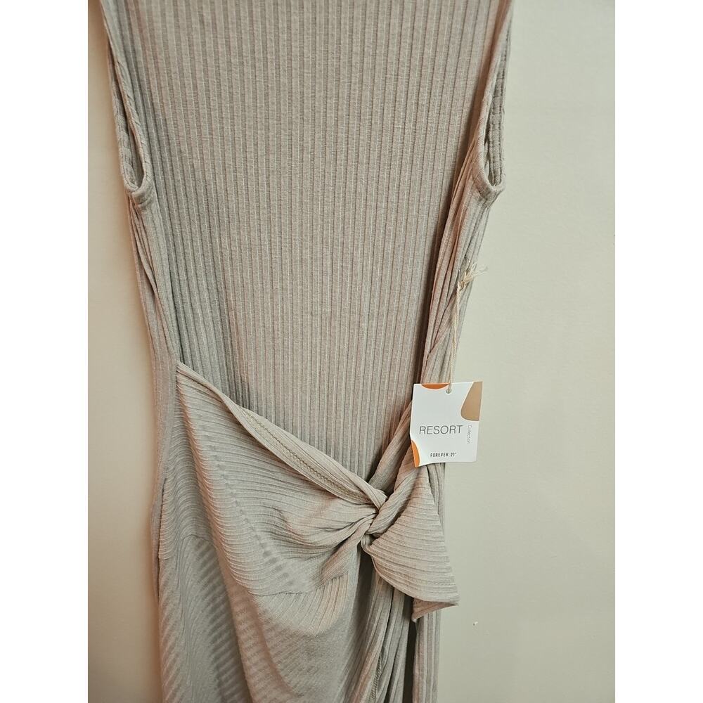 Forever 21 Resort Collection Tan Fitted Sweater Wrap Dress Size S NWT - Picture 3 of 8